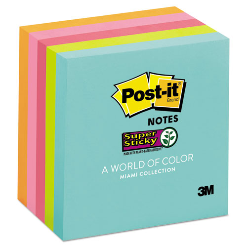 Pads in Supernova Neon Collection Colors, 3" x 3", 90 Sheets/Pad, 5 Pads/Pack-(MMM6545SSMIA)