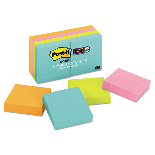 Pads in Supernova Neon Collection Colors, 2" x 2", 90 Sheets/Pad, 8 Pads/Pack-(MMM6228SSMIA)