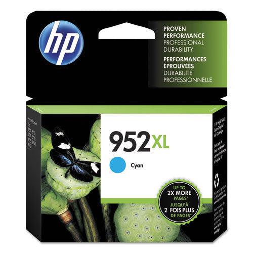 HP 952XL, (L0S61AN) High-Yield Cyan Original Ink Cartridge-(HEWL0S61AN)