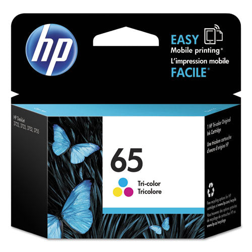 HP 65, (N9K01AN) Tri-Color Original Ink Cartridge-(HEWN9K01AN)