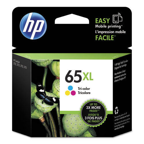 HP 65XL, (N9K03AN) High-Yield Tri-Color Original Ink Cartridge-(HEWN9K03AN)