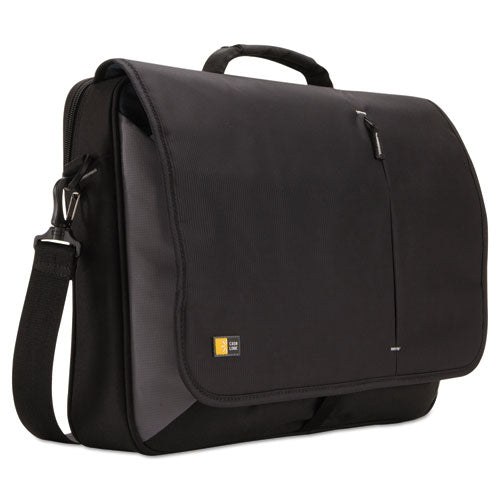 Laptop Messenger, Fits Devices Up to 17", Dobby Nylon, 3.37 x 17.75 x 13.75, Black-(CLG3201140)