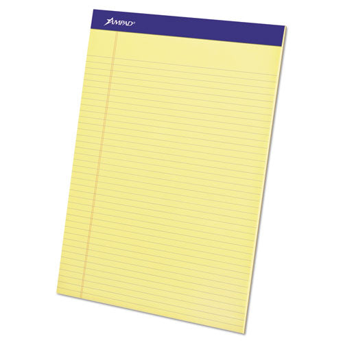 Perforated Writing Pads, Narrow Rule, 50 Canary-Yellow 8.5 x 11.75 Sheets, Dozen-(TOP20222)