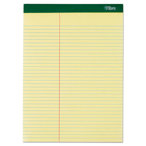 Double Docket Ruled Pads, Pitman Rule Variation (Offset Dividing Line - 3" Left), 100 Canary 8.5 x 11.75 Sheets, 6/Pack-(TOP63396)