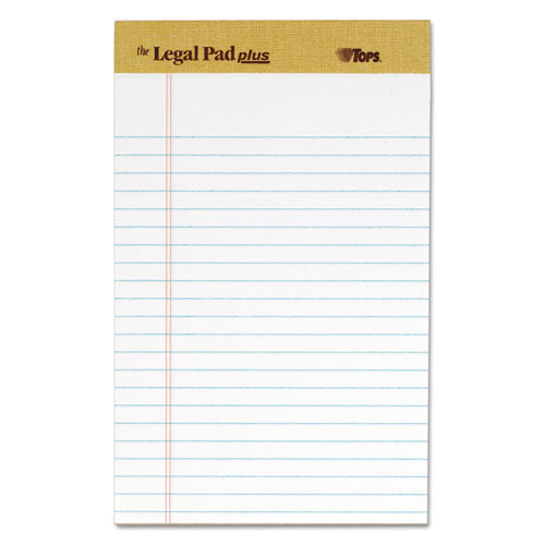 "The Legal Pad" Plus Ruled Perforated Pads with 40 pt. Back, Narrow Rule, 50 White 5 x 8 Sheets, Dozen-(TOP71500)