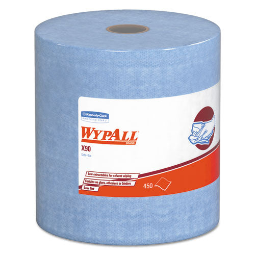 X90 Cloths, Jumbo Roll, 2-Ply, 11.1 x 13.4, Denim Blue, 450/Roll-(KCC12889)