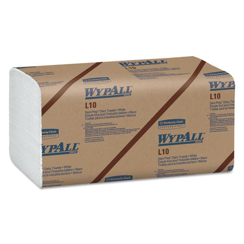 L10 SANI-PREP Dairy Towels, Banded, 2-Ply, 9.3 x 10.5, Unscented, White, 200/Pack, 12 Packs/Carton-(KCC01770)