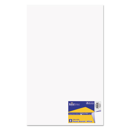 Premium Coated Poster Board, 14 x 22, White, 8/Pack-(GEO24324)