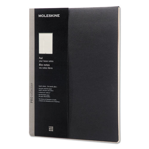 Professional Pad, Medium/College Rule, Black Cover, 96 Ivory 8.5 x 11 Sheets-(HBGPROPADLBK)