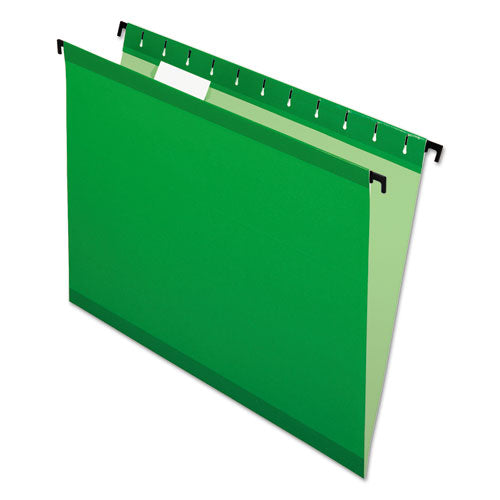 SureHook Hanging Folders, Letter Size, 1/5-Cut Tabs, Bright Green, 20/Box-(PFX615215BGR)