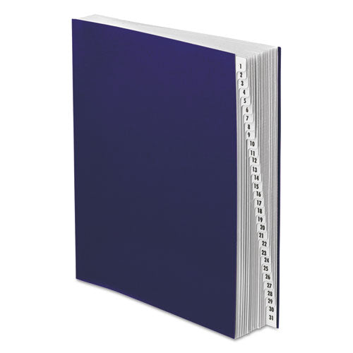 Expanding Desk File, 31 Dividers, Date Index, Letter Size, Dark Blue Cover-(PFXDDF4OX)