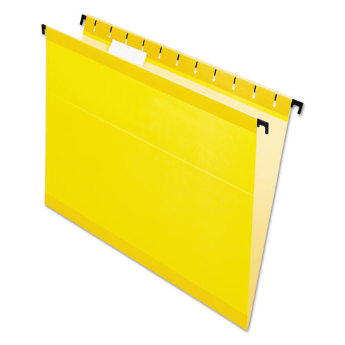 SureHook Hanging Folders, Letter Size, 1/5-Cut Tabs, Yellow, 20/Box-(PFX615215YEL)