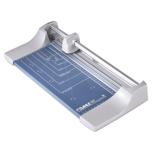 Rolling/Rotary Paper Trimmer/Cutter, 7 Sheets, 12" Cut Length, Metal Base, 8.25 x 17.38-(DAH507)