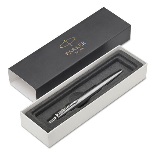 Jotter Ballpoint Pen, Retractable, Fine 0.5 mm, Blue Ink, Stainless Steel Barrel-(PAR1953170)