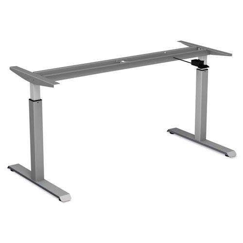 AdaptivErgo Sit-Stand Pneumatic Height-Adjustable Table Base, 59.06" x 28.35" x 26.18" to 39.57", Gray-(ALEHTPN1G)