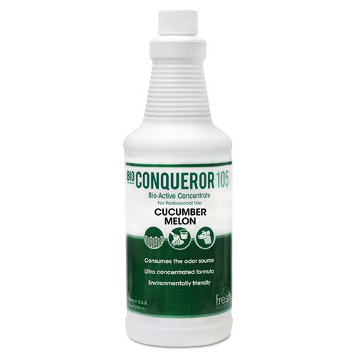 Bio Conqueror 105 Enzymatic Odor Counteractant Concentrate, Cucumber Melon, 1 qt Bottle, 12/Carton-(FRS1232BWBCMF)