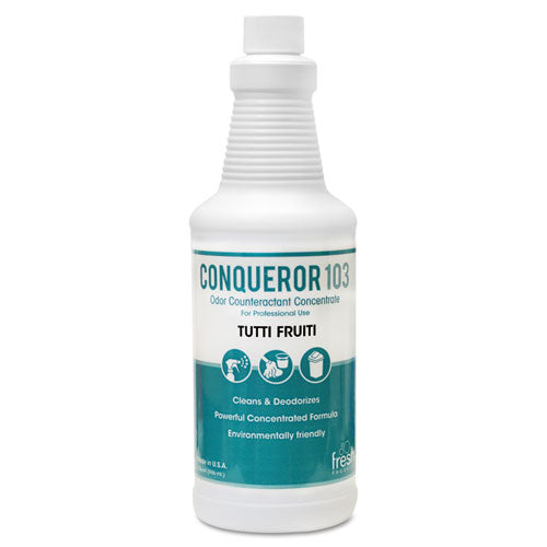 Conqueror 103 Odor Counteractant Concentrate, Tutti-Frutti, 32 oz Bottle, 12/Carton-(FRS1232WBTU)