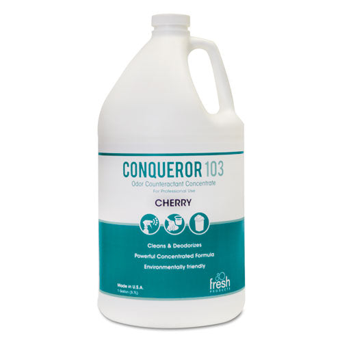 Conqueror 103 Odor Counteractant Concentrate, Cherry, 1 gal Bottle, 4/Carton-(FRS1WBCHCT)