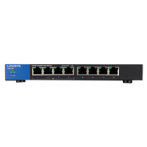 Business Desktop Gigabit PoE+ Switch, 8 Ports-(LNKLGS108P)