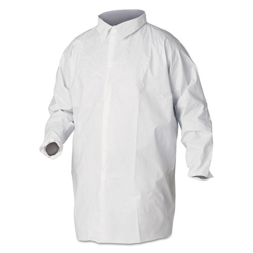 A40 Liquid and Particle Protection Lab Coats, 2X-Large, White, 30/Carton-(KCC44445)