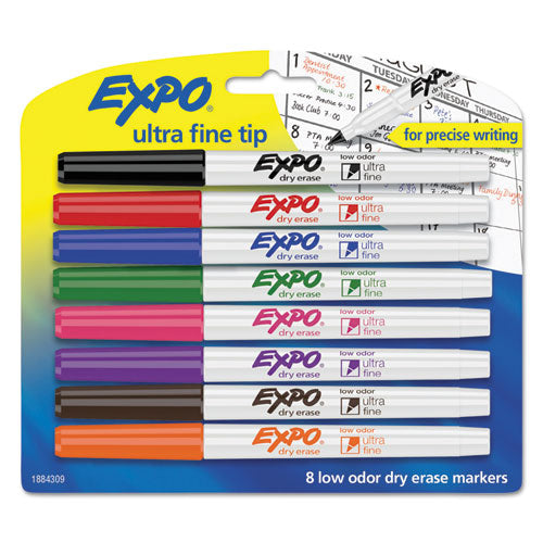 Low-Odor Dry-Erase Marker, Extra-Fine Needle Tip, Assorted Colors, 8/Set-(SAN1884309)