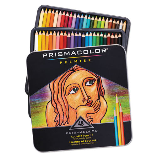 Premier Colored Pencil, 3 mm, 2B (#1), Assorted Lead/Barrel Colors, 48/Pack-(SAN3598THT)