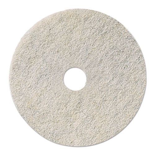Natural Burnishing Floor Pads, 19" Diameter, White, 5/Carton-(BWK4019NAT)