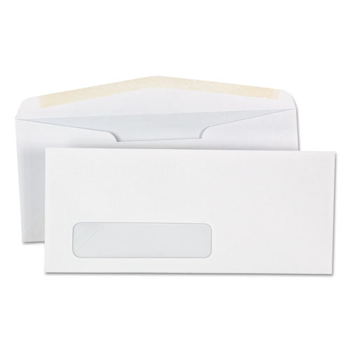 Open-Side Business Envelope, 1 Window, #10, Commercial Flap, Gummed Closure, 4.13 x 9.5, White, 500/Box-(UNV35211)