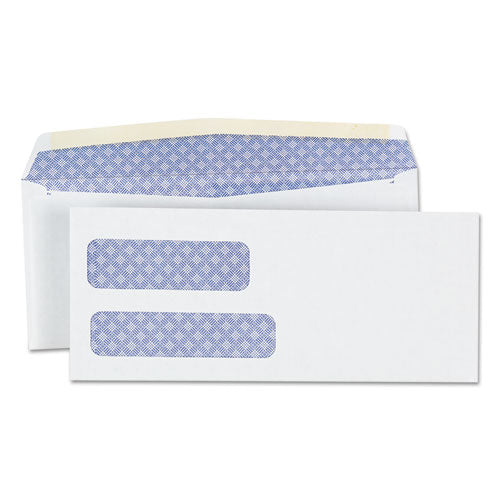 Double Window Business Envelope, #9, Commercial Flap, Gummed Closure, 3.88 x 8.88, White, 500/Box-(UNV36301)