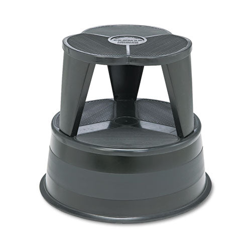 Kik-Step Steel Step Stool, 2-Step, 350 lb Capacity, 16" Diameter x 14.25"h, Black-(CRA100192)