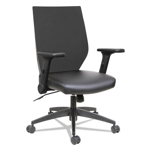 Alera EB-T Series Synchro Mid-Back Flip-Arm Chair, Supports Up to 275 lb, 17.71" to 21.65" Seat Height, Black-(ALEEBT4215)