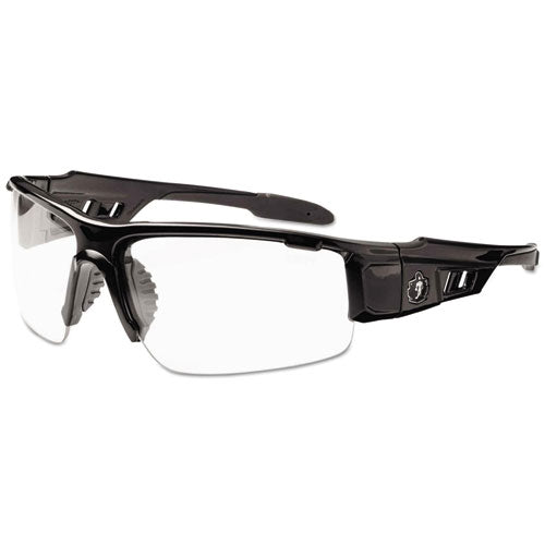 Skullerz Dagr Safety Glasses, Black Frame/Clear Lens, Nylon/Polycarb-(EGO52000)