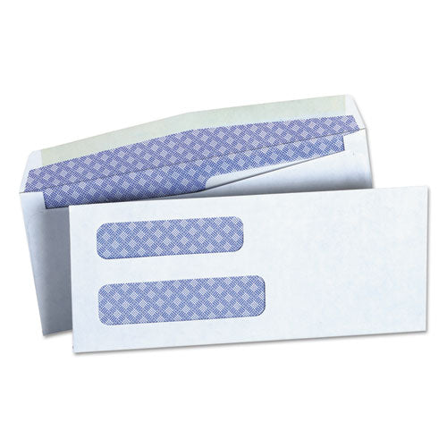 Double Window Business Envelope, #8 5/8, Commercial Flap, Gummed Closure, 3.63 x 8.63, White, 500/Box-(UNV36300)