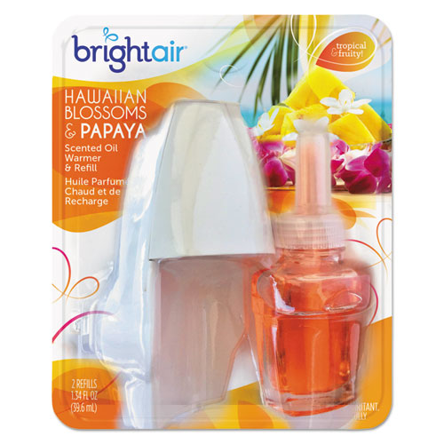 Electric Scented Oil Air Freshener Warmer and Refill Combo, Hawaiian Blossoms and Papaya, 0.67 oz-(BRI900254EA)