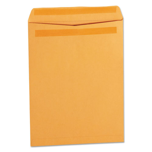 Self-Stick Open End Catalog Envelope, #12 1/2, Square Flap, Self-Adhesive Closure, 9.5 x 12.5, Brown Kraft, 250/Box-(UNV35291)