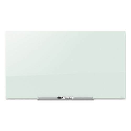 InvisaMount Magnetic Glass Marker Board, 85 x 48, White Surface-(QRTG8548IMW)