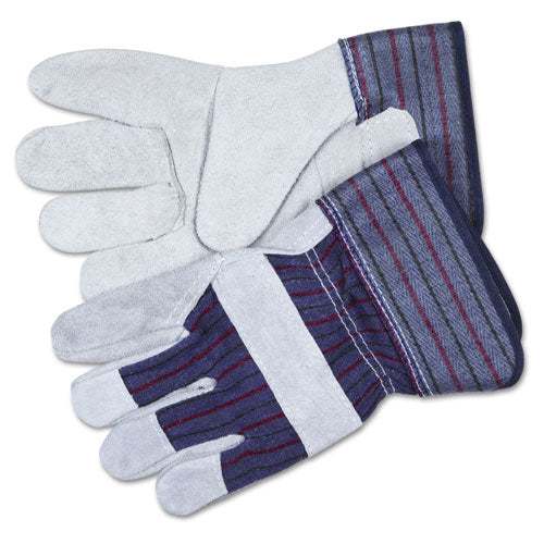 Split Leather Palm Gloves, X-Large, Gray, Pair-(CRW12010XL)