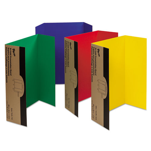 Spotlight Corrugated Presentation Display Boards, 48 x 36, Blue, Green, Red, Yellow, 4/Carton-(PAC37654)