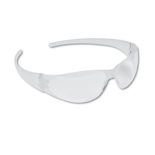 Checkmate Wraparound Safety Glasses, CLR Polycarb Frame, Uncoated CLR Lens, 12/Box-(CRWCK100)