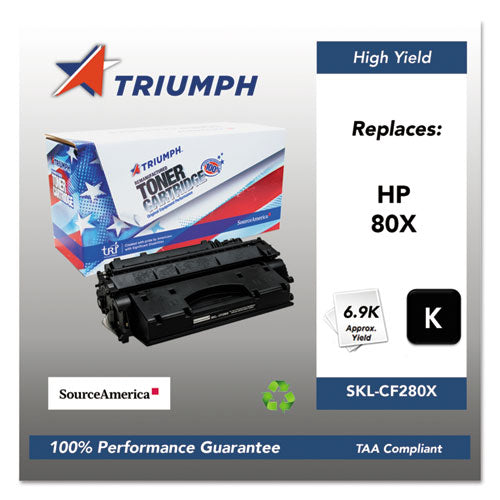 751000NSH1319 Remanufactured CF280X (80X) High-Yield Toner, 6,900 Page-Yield, Black-(SKLCF280X)