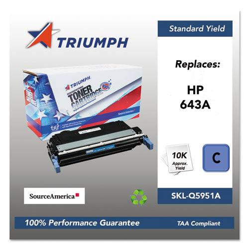 751000NSH0284 Remanufactured Q5951A (643A) Toner, 10,000 Page-Yield, Cyan-(SKLQ5951A)