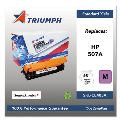 751000NSH1282 Remanufactured CE403A (507A) Toner, 6,000 Page-Yield, Magenta-(SKLCE403A)