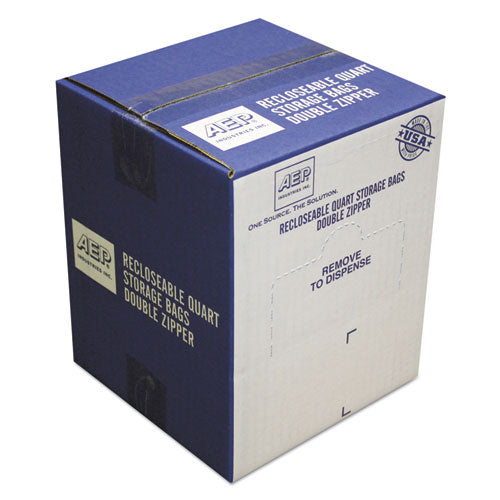 Resealable Clear Plastic Storage Bags, 1 qt, 1.75 mil, 7" x 8", Clear, 500/Box-(WBIZIP1QS500)