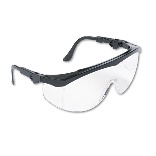 Tomahawk Wraparound Safety Glasses, Black Nylon Frame, Clear Lens, 12/Box-(CRWTK110)