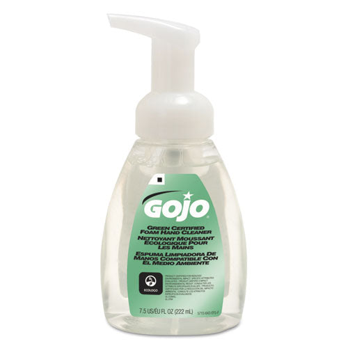 Green Certified Foam Soap, Fragrance-Free, 7.5 oz Pump Bottle, 6/Carton-(GOJ571506CT)