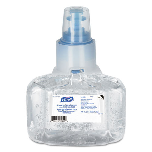 Advanced Hand Sanitizer Green Certified Gel Refill, For LTX-7 Dispensers, 700 mL, Fragrance-Free-(GOJ130303EA)