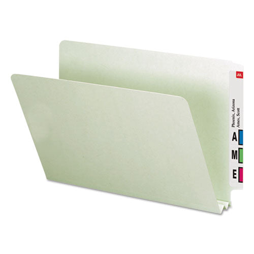 Extra-Heavy Recycled Pressboard End Tab Folders, Straight Tabs, Legal Size, 2" Expansion, Gray-Green, 25/Box-(SMD29210)