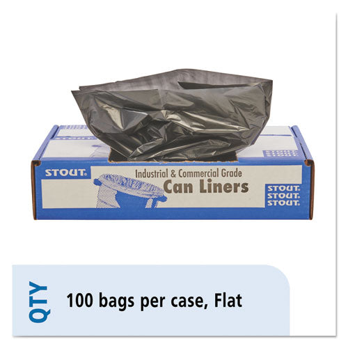 Total Recycled Content Plastic Trash Bags, 56 gal, 1.5 mil, 43" x 49", Brown/Black, 100/Carton-(STOT4349B15)