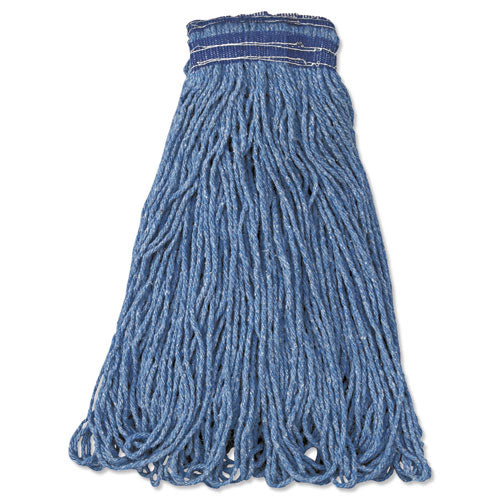 Universal Headband Mop Head, Cotton/Synthetic, 24oz, Blue, 12/Carton-(RCPE238)