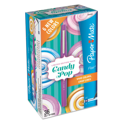 Flair Candy Pop Porous Point Pen, Stick, Medium 0.7 mm, Assorted Ink and Barrel Colors, 36/Pack-(PAP1984556)